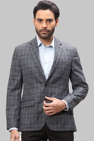 Park Avenue Men Checked Single-Breasted Blazer