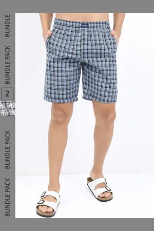 Highlander Men Pack Of 2 Mid-Rise Checked Lounge Shorts