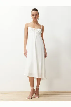 Trendyol Women Shoulder Straps Tie-Ups A-Line Midi Dress