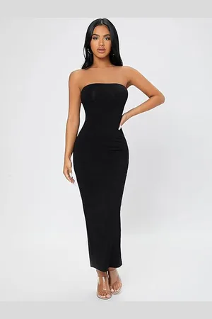 Color Capital Maxi Bodycon Slit Solid Dress