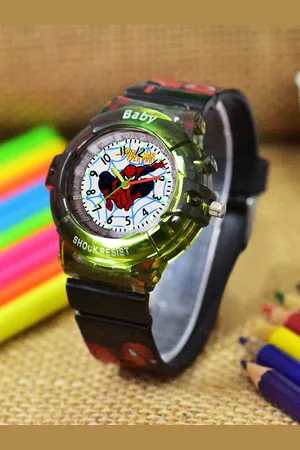 Shocknshop Girls Printed Dial & Straps Analogue Watch 336 Spider Black