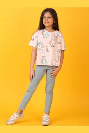Anthrilo Girls Unicorn Printed T-shirt with Leggings