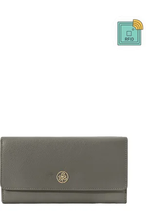 Eske Esk Klara Women Grey Leather Three Fold Wallet