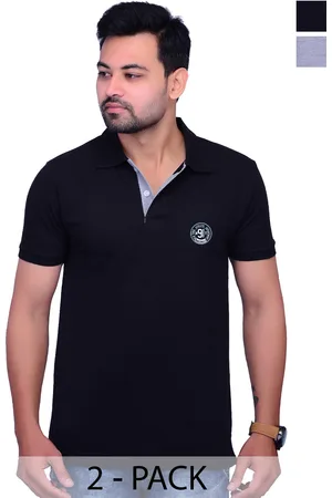 La Milano Men Pack Of 2 Solid Polo Collar Slim Fit T-shirt