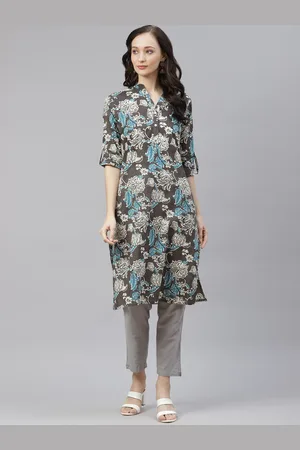 Divena World Women Brown Floral Printed Kurta