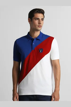 Louis Philippe Colourblocked Polo Collar Pure Cotton Slim Fit T-shirt