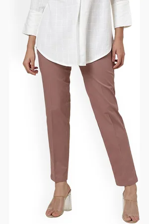 Fabindia Women Mid-rise Cotton Formal Trousers