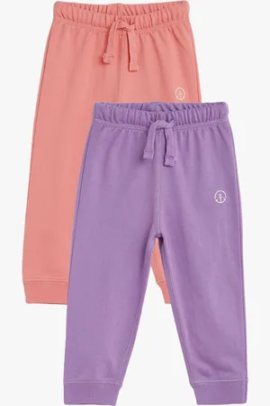 Campana Girls Pack Of 2 Cotton Mid-Rise Regular Fit Joggers