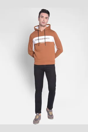 Crimsoune Club Colourblocked Hooded Cotton Pullover Sweatshirt