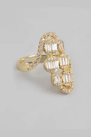 DressBerry Women Stone-Studded Adjustable Finger Ring