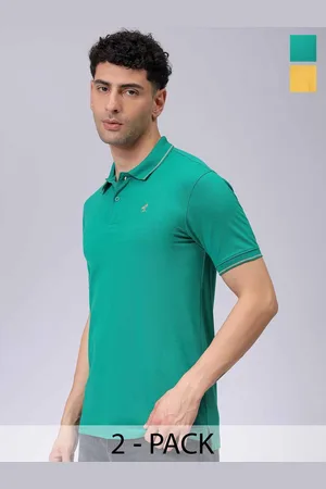 The Indian Garage Co Men Pack of 2 Solid Polo Collar T-shirts