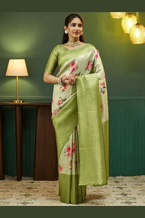 Satrani Floral Zari Pure Silk Chanderi Saree
