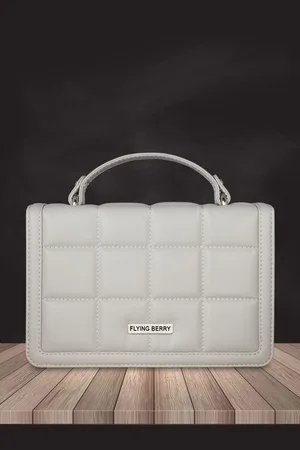 FLYING BERRY Grey Checked Structured Sling Bag