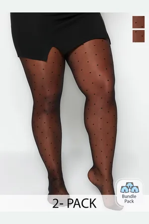 Trendyol Pack Of 2 Self-Design Sheer Pantyhose Stockings