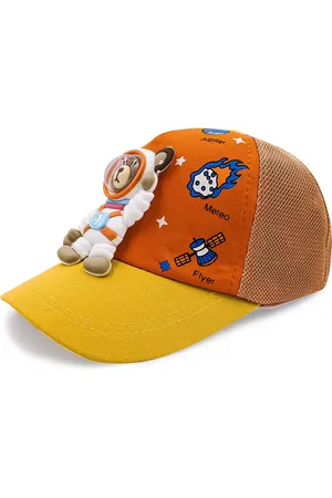 JENNA Boys Orange & Brown Printed Baseball Cap