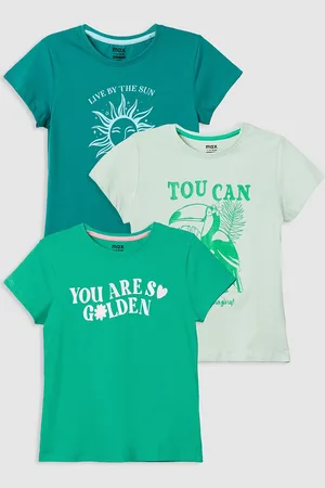 Max Collection Girls Printed T-Shirt - Pack of 3