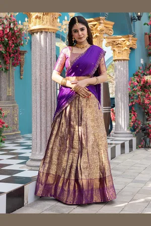 DrapeMall Semi-Stitched Lehenga & Unstitched Blouse With Dupatta