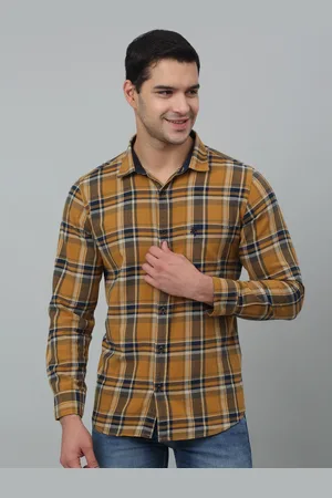 CANTABIL Comfort Tartan Checks Opaque Spread Collar Casual Shirt
