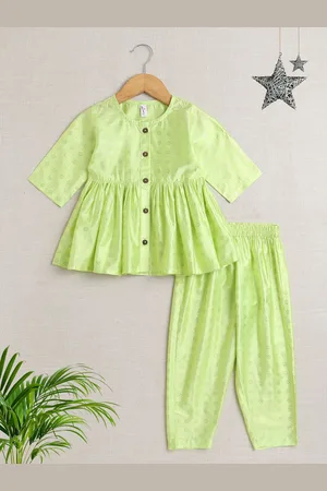 The Magic Wand Girls Floral Printed Anarkali Kurta with Pyjamas