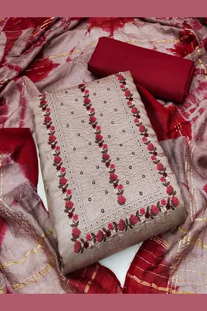 Lilots Ethnic Motifs Embroidered Sequinned Unstitched Dress Material