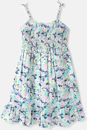Benetton Girls Cotton Floral A-Line Dress