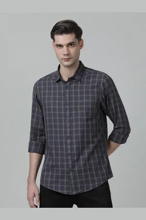 Crocodile Men Slim Fit Tartan Checked Casual Cotton Shirt