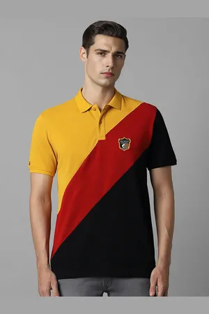 Louis Philippe Colourblocked Polo Collar Slim Fit Pure Cotton T-shirt