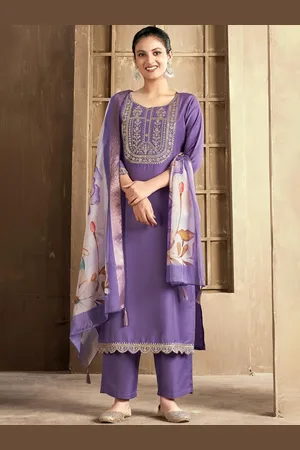 Mokosh Women Embroidered Regular Sequinned Kurta with Trousers & With Dupatta