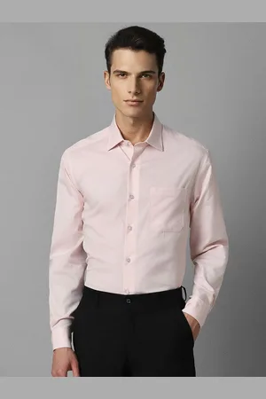 Louis Philippe Men Spread Collar Solid Cotton Casual Shirt