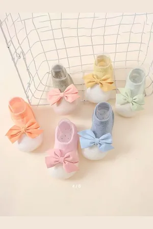 Neska Moda Girls Pack of 6 Cotton Booties