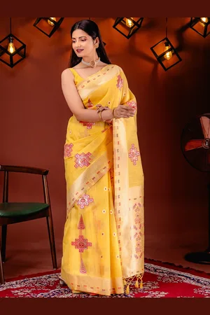 Mimosa Ethnic Motifs Zari Art Silk Banarasi Saree