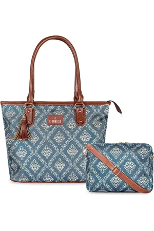 THE CLOWNFISH Percy & Isla Women Blue Ethnic Motifs Printed Oversized Shopper Shoulder Bag