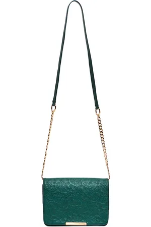 Chumbak Green PU Structured Sling Bag