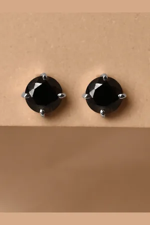 CLARA Rhodium-Plated Sterling Silver Cubic Zirconia Contemporary Stud Earrings