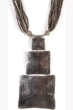 Bamboo Tree Jewels Oxidized Silver-Toned Handcrafted Necklace