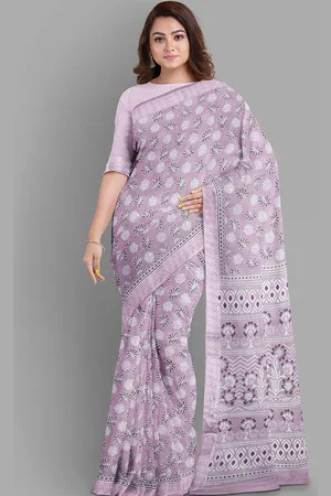 The Chennai Silks Floral Pure Cotton Fusion Gadwal Saree