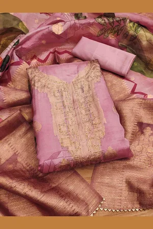 KIMISHA Organza Unstitched Dress Material