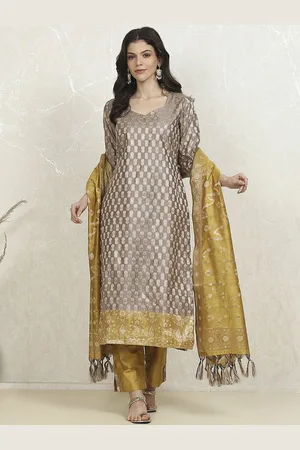 Biba Floral Woven Design Unstitched Dress Material