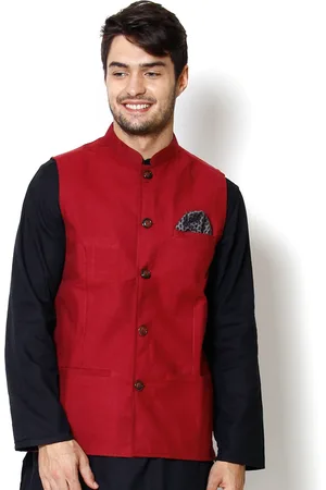 Even Maroon Slim Fit Nehru Jacket