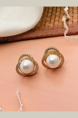 ABDESIGNS Gold-Plated Classic Studs Earrings