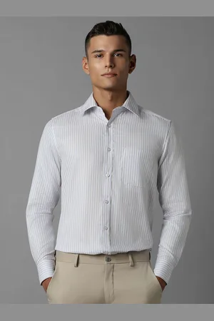 Louis Philippe Men Striped Pure Cotton Formal Shirt