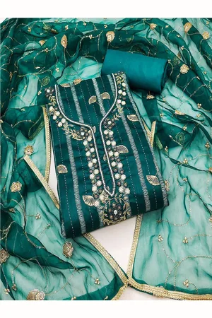 Lilots Floral Beads and Stones Unstitched Dress Material