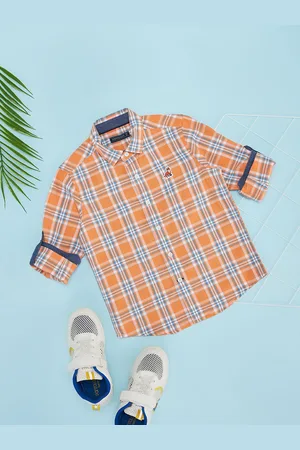 Pantaloons Boys Spread Collar Checked Cotton Casual Shirt