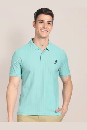 U.S. Polo Assn. Self Design Polo Collar Pure Cotton T-shirt