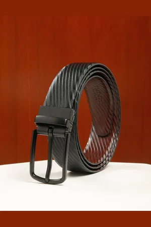 Teakwood Leathers Men Textured Leather Reversible Formal Belt