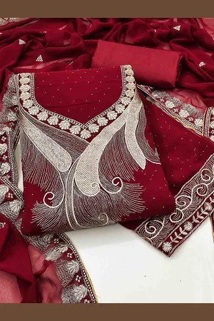 KIMISHA Embroidered Unstitched Dress Material