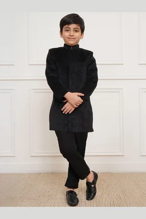 Vastramay Boys Slim Fit Embellished Sherwani Set