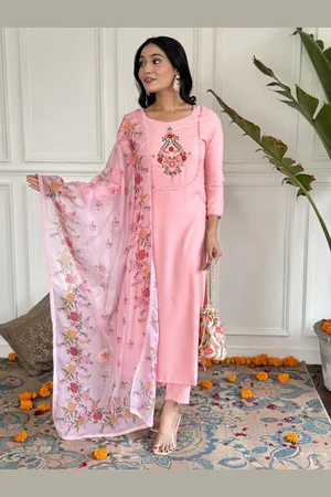 choiceit Women Floral Embroidered Regular Kurta with Pyjamas & With Dupatta