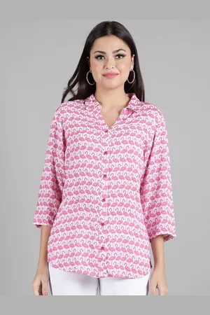 DEBONATELLA Women Pink Comfort Printed Casual Shirt