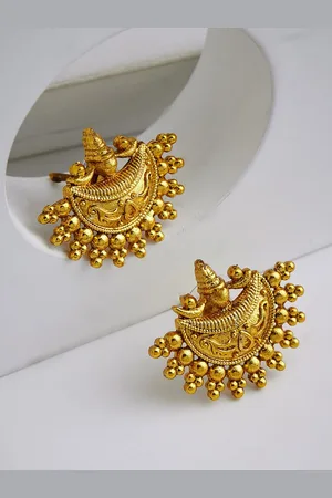ATIBELLE Gold-Plated Contemporary Studs Earrings